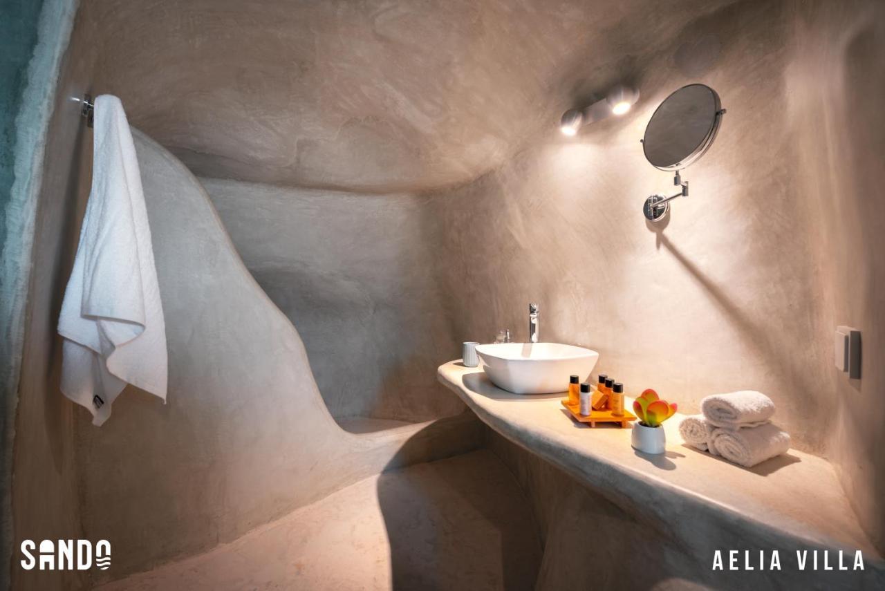 Sando Traditional Cave Villas With Jacuzzi And Sea View Vourvoúlos 外观 照片